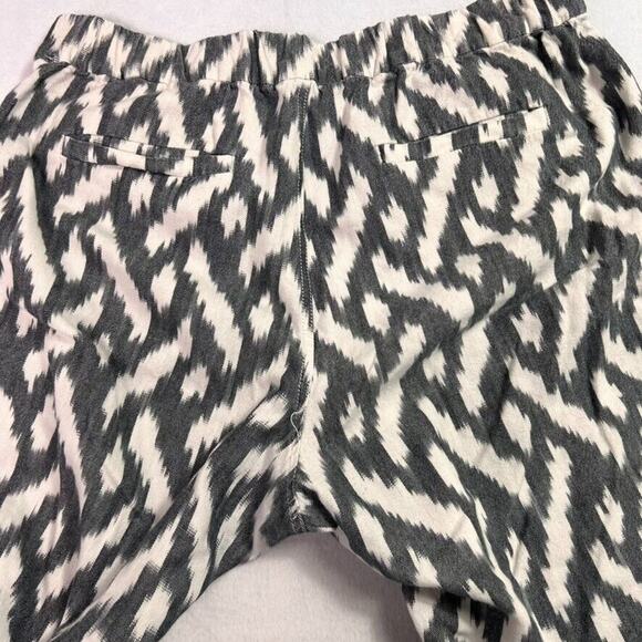 J. Crew Seaside Pants Women's in Ikat Size 12 Gray Cream Pull On Crop Capri PP85 - Picture 7 of 11